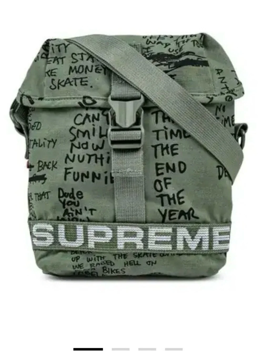 NWT Supreme Olive Green Graffiti Shoulder Messenger Bag